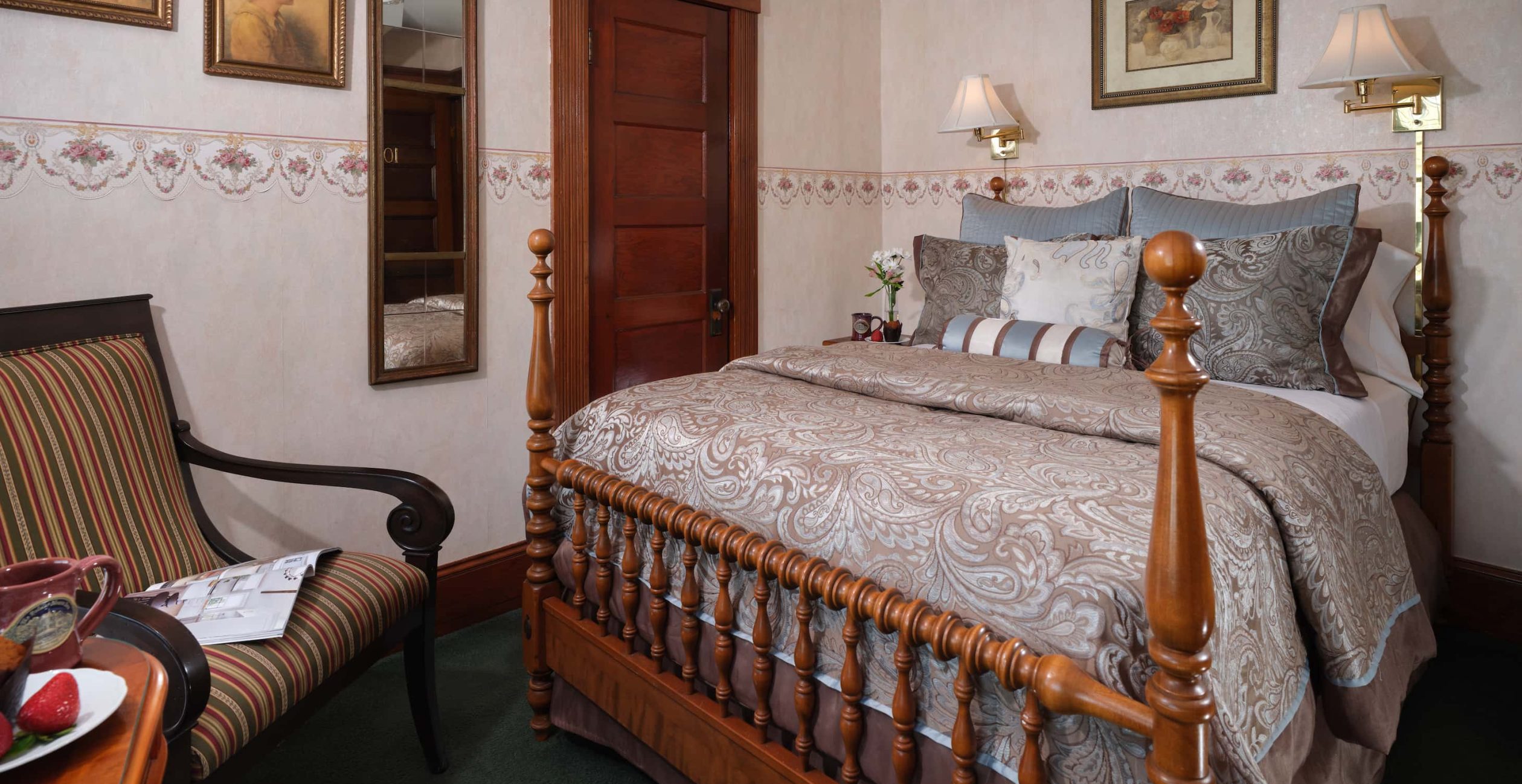 Amy Lowell Room bed at B&B in Massachusetts