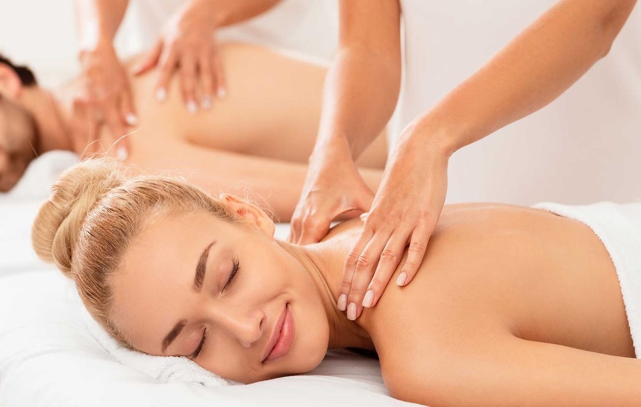 Couple getting a relaxing massage