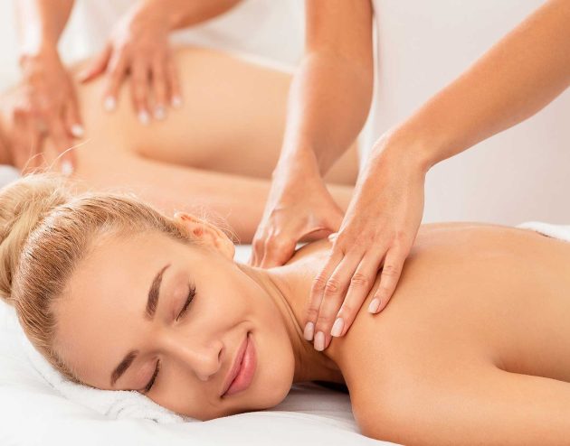 Couple getting a relaxing massage