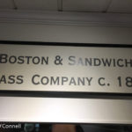 Boston & Sandwich Glass Company Sign at Sandwich Glass Museum in Sandwich, Massachusetts, USA.