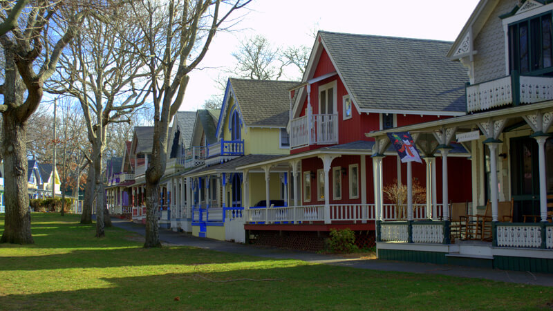 Gingerbread row houses on Martha's Vineyard