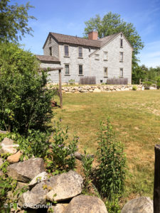 The saltbox style of house construction was very common in the eighteenth century in New England, at the Josiah Dennis Manse Museum on Cape Cod, New England, USA.