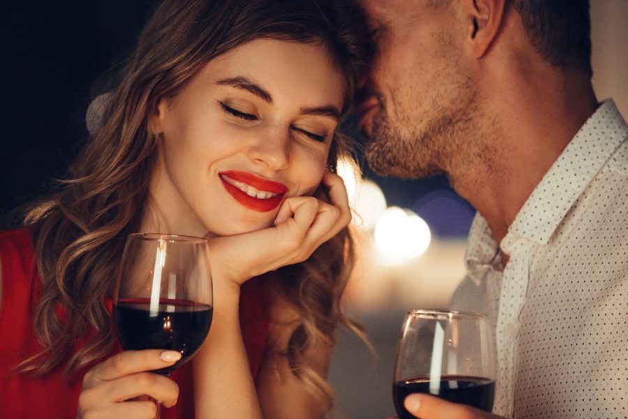 Couple Drinking Wine During Romantic MA Staycation