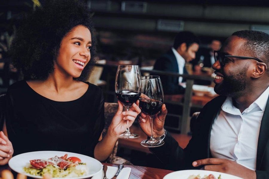 Couple Enjoying Red Wine at the Best Cape Cod Restaurant