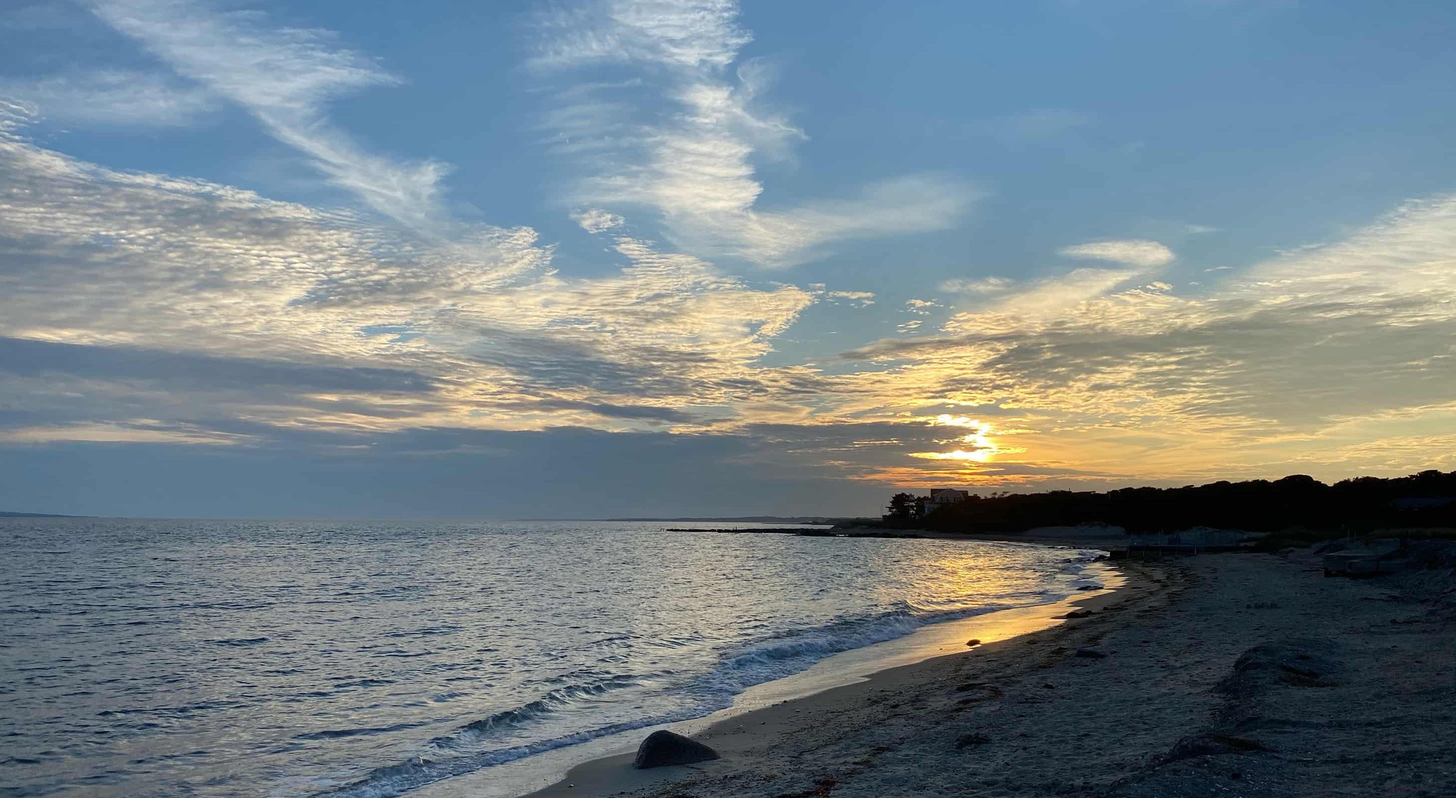 Sunset at Cape Cod beach in Falmouth, MA