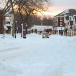 Falmouth Main St in snow