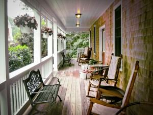 Porch of a Cape Cod guesthouse.