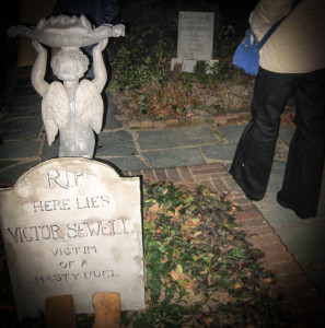 Halloween tombstones at the Cape Cod haunted house.