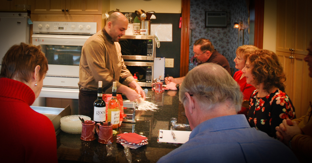 Cape Cod Cooking Getaway Class: Chef prepares the dough.