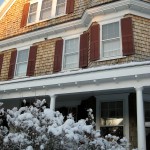 Cedar Shingles on a Cape Cod B&B at Sunset