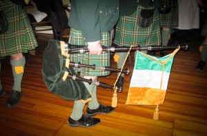 Pipes and Irish Flag