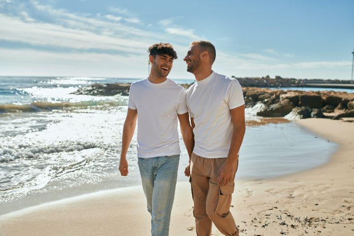 Couple Walking Along Cape Cod Beaches