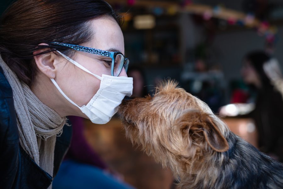 Woman Nuzzling Her Dog on Pet Friendly Getaway in MA