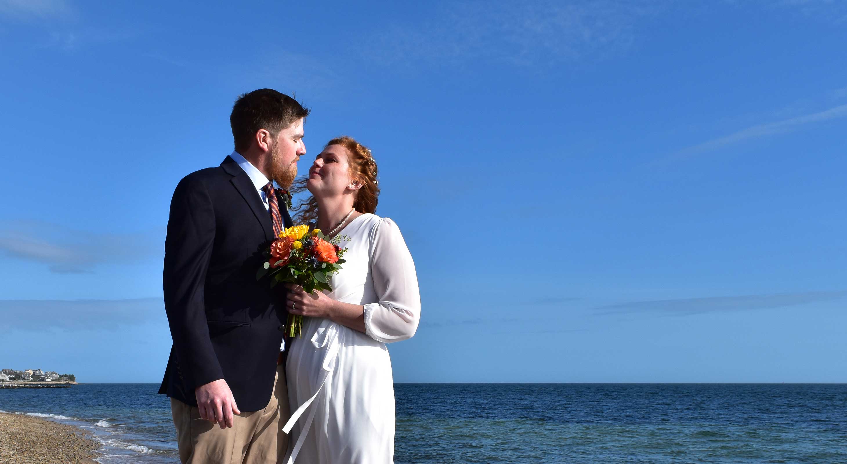 Couple celebrating elopement 