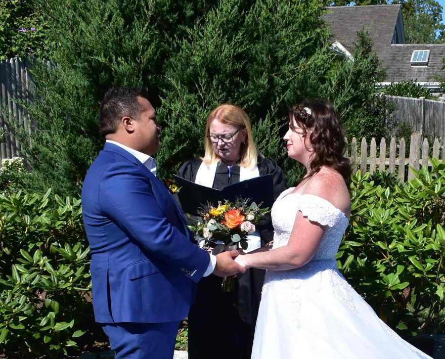 Elopement on the lawn at Palmer House Inn
