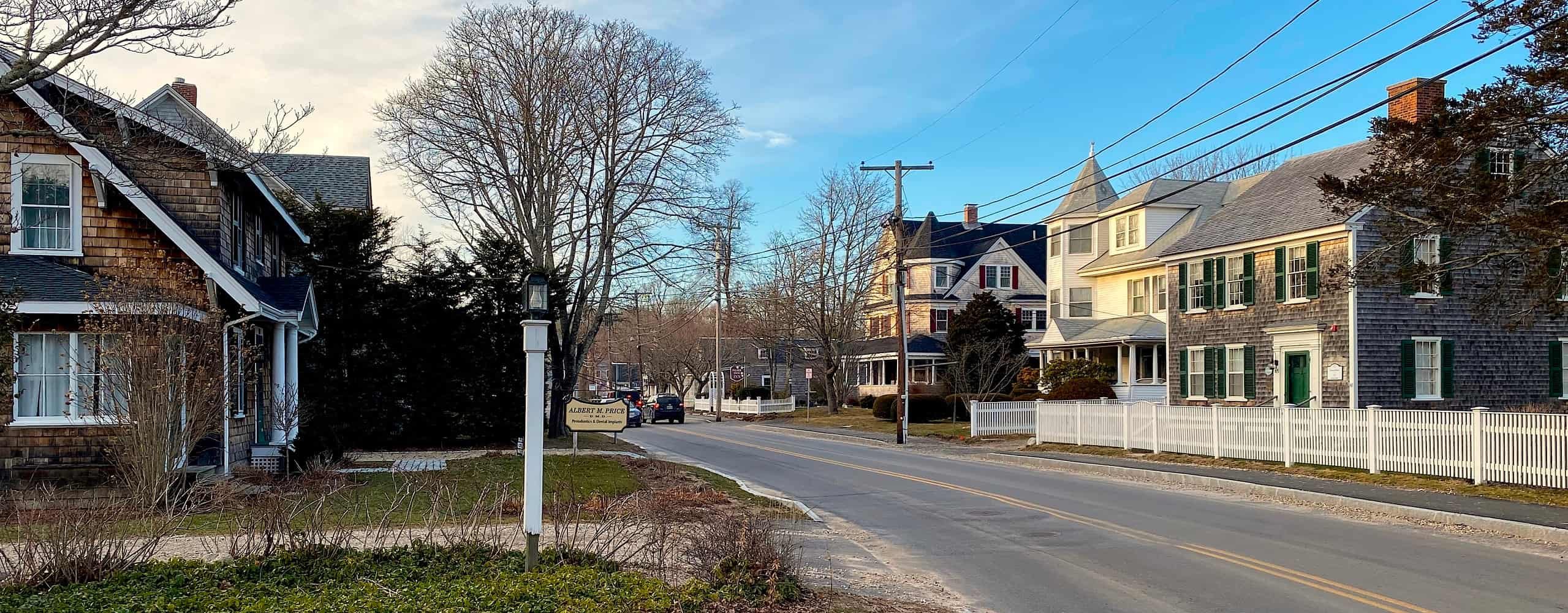 View of historic street on Cape Cod
