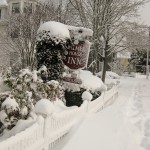 Snow on the Cape Cod B&B sign