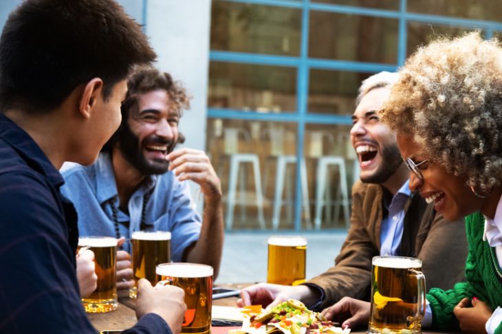 Friends at Cape Cod Brewery in the Summer