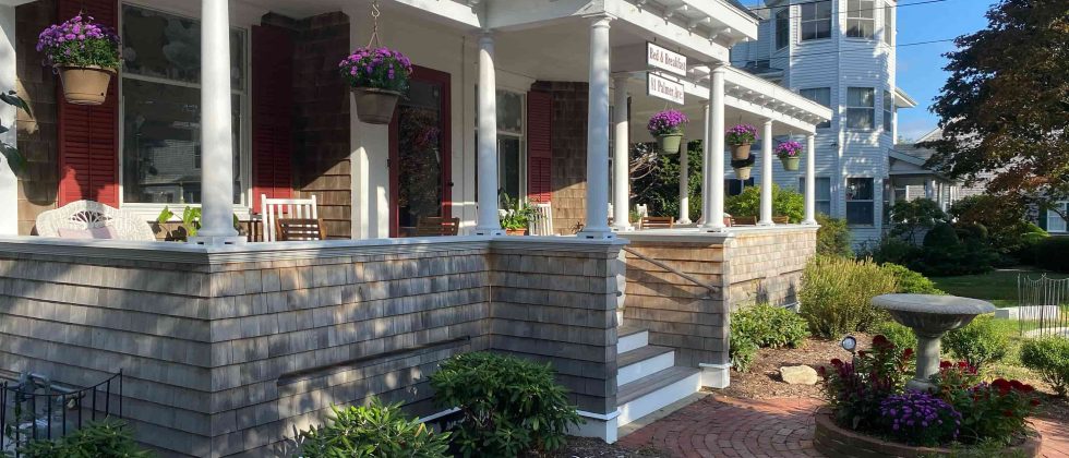 view of the front porch at Cope Cod inn