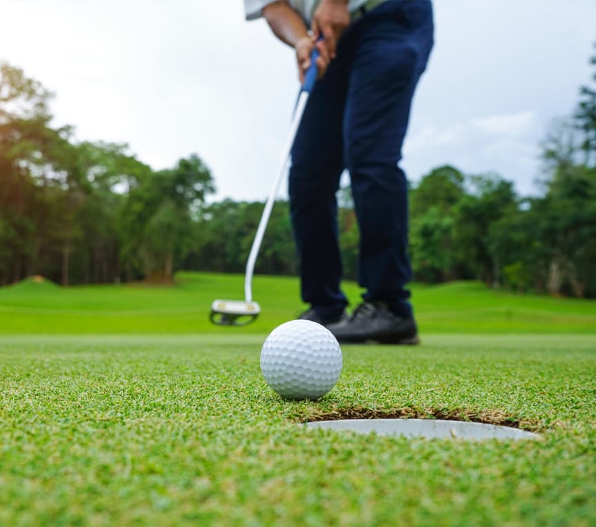 man playing golf