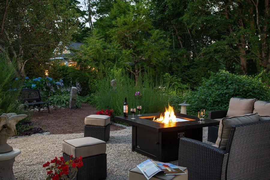 Outdoor Fire pit at Our Falmouth, MA Bed and Breakfast
