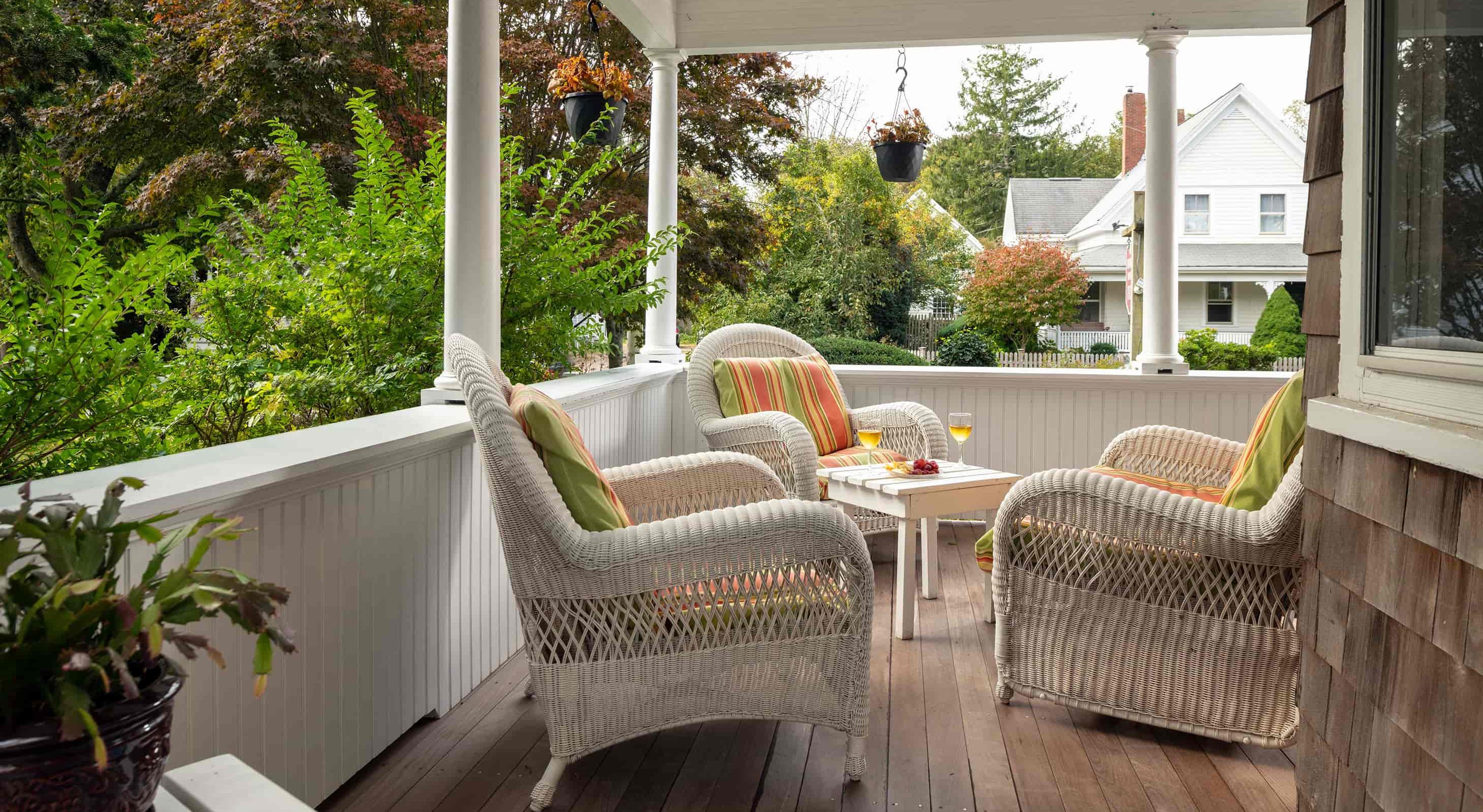 outdoor seating on the porch