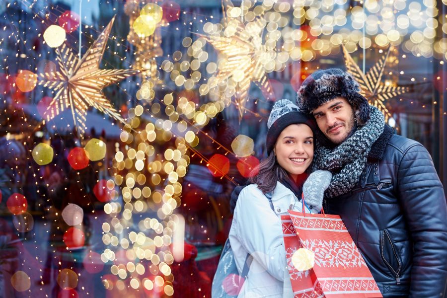 a man and woman shopping