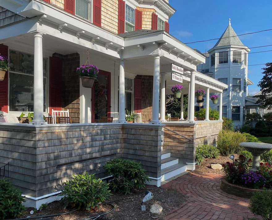 view of the front porch at Cope Cod inn