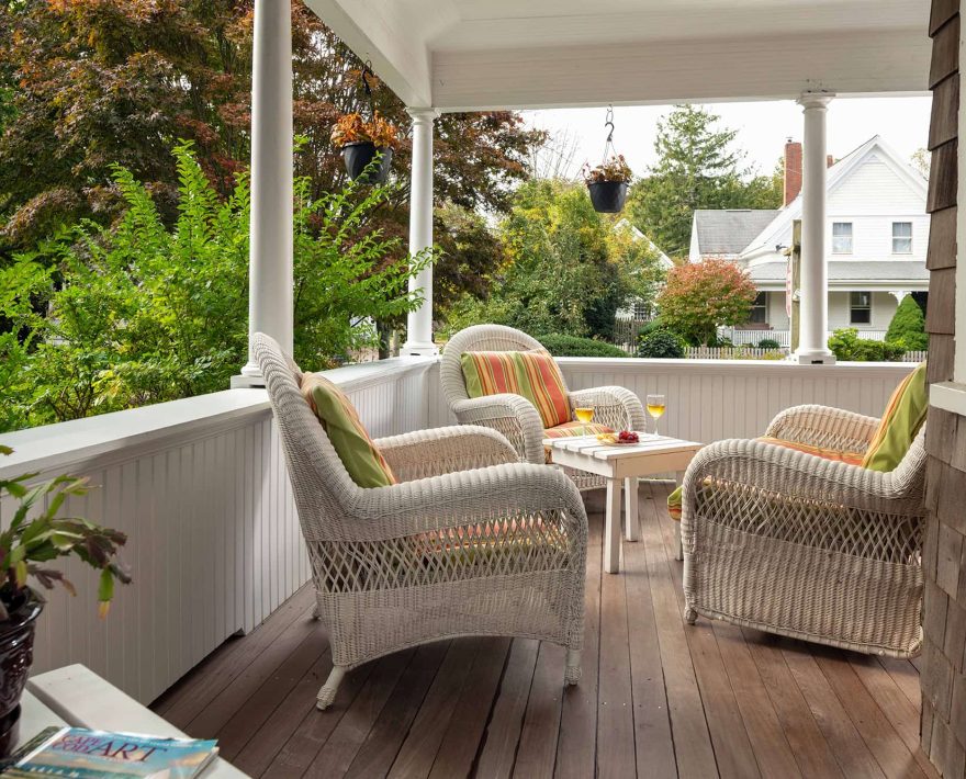 outdoor seating on the porch