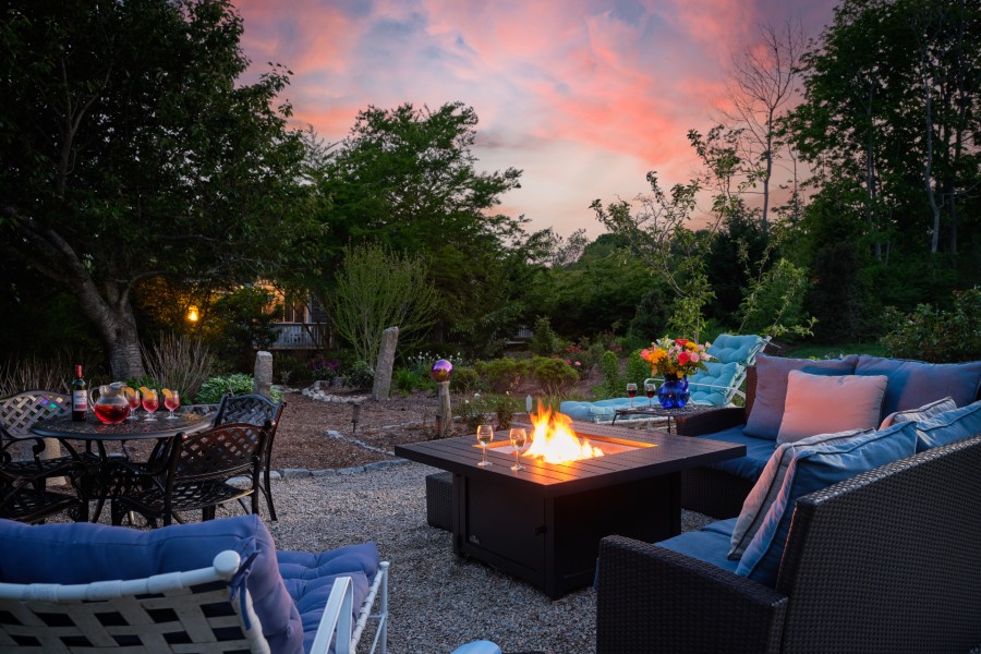 Outdoor Fire pit at Our Falmouth, MA Bed and Breakfast