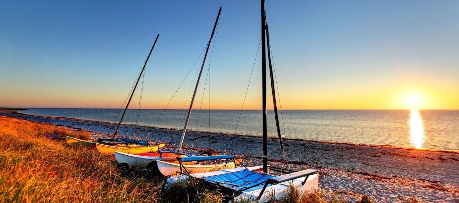 Sunset on beach in cape cod